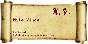 Mile Vince névjegykártya